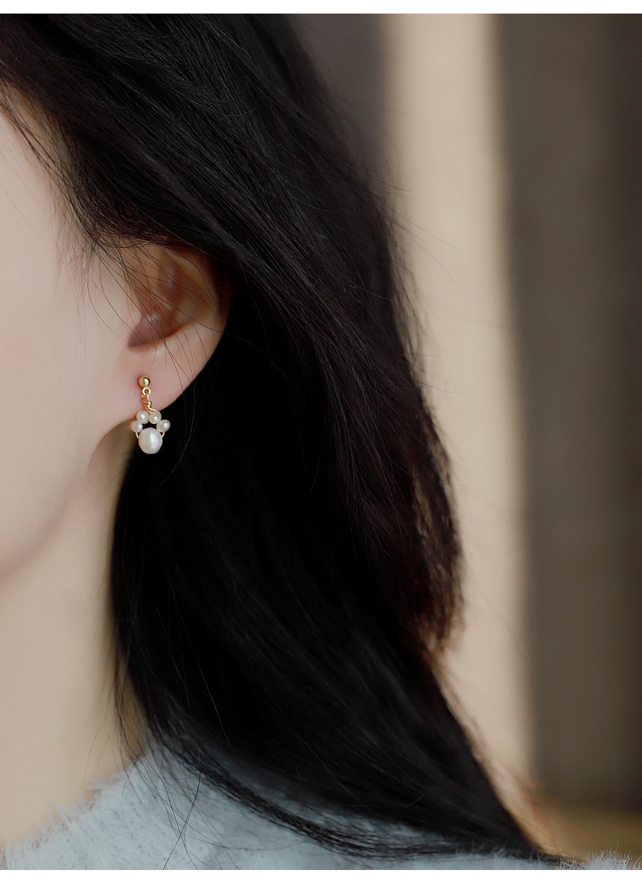 1 Pair Vacation Simple Style Flower Plating Imitation Pearl Drop Earrings display picture 4