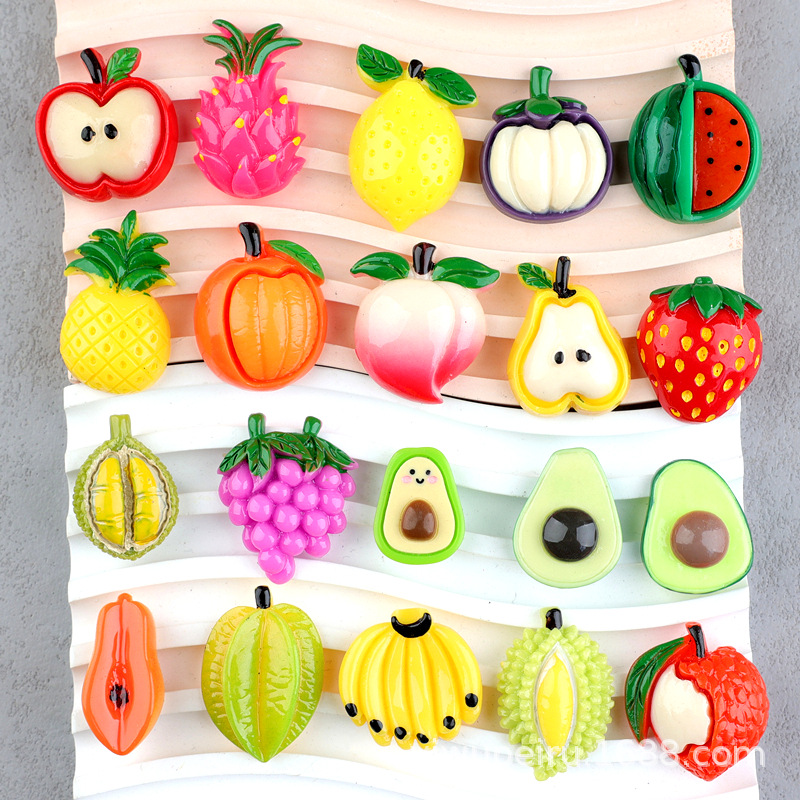 Avocado Watermelon Pineapple Fruit Accessories DIY Resin Accessories Headwear Accessories Cream Glue Mobile Phone Case Material