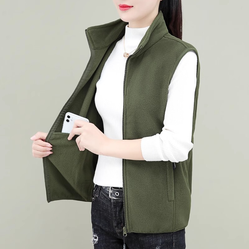 Fleece Vest for Women Spring & Fall 2025 New Autumn Clothing Winter Polar Fleece Vest for Women to Wear Outside and Inside with Waistcoat