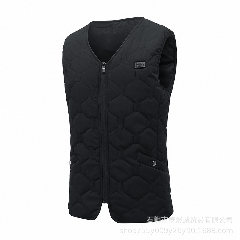 Chaleco de calefacción inteligente transfronterizo área 20 USB temperatura constante calefacción eléctrica chaleco hombres y mujeres mismo cuello en V calefacción eléctrica ropa de calefacción