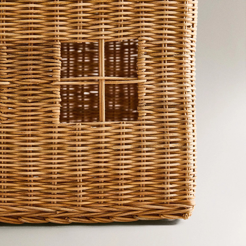 Casa pequeña tejida a mano, juguetes caseros, cestas de almacenamiento de juguetes de peluche para niños, cestas de almacenamiento de juguetes de peluche para niños