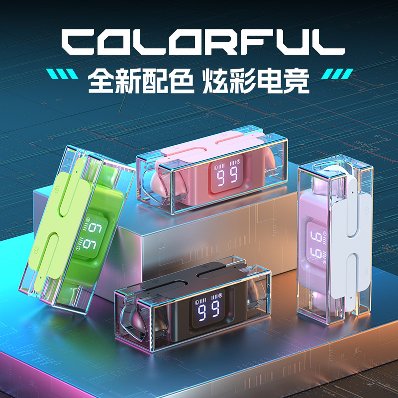 2023 new SP28 explosion E90 in-ear earplugs transparent digital TWS Bluetooth headset game low latency