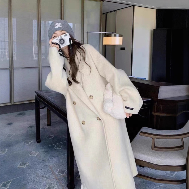 [High Version Dayechi Wool Outwear] Korean Style Loose and Lazy Style Soft Waxy Fine Wool Double-Sided Woolen Outwear