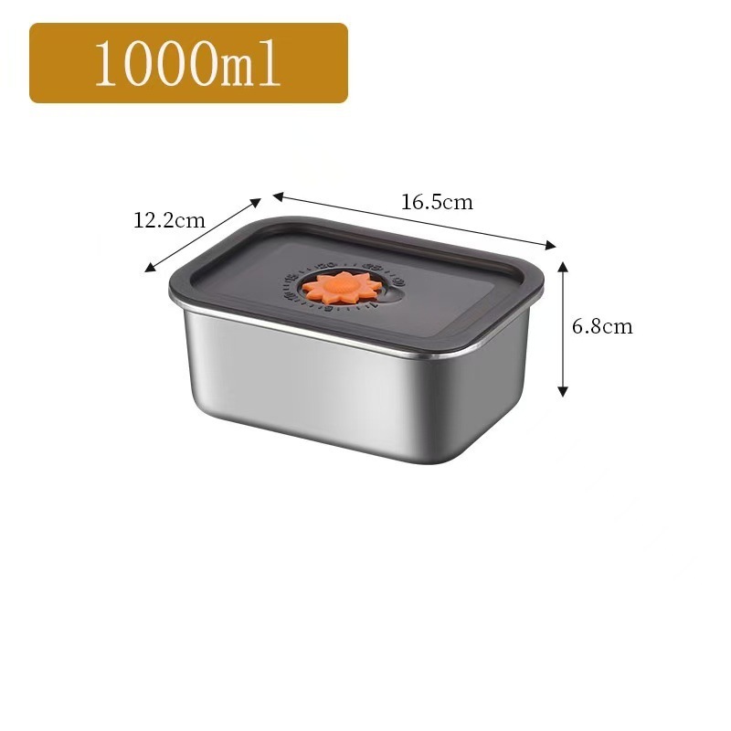 【鮮度保持ボックス】ステンレス製鮮度保持ボックス 密閉ボックス 蓋付き 多機能食品漬け込み冷蔵庫保存ボックス|undefined