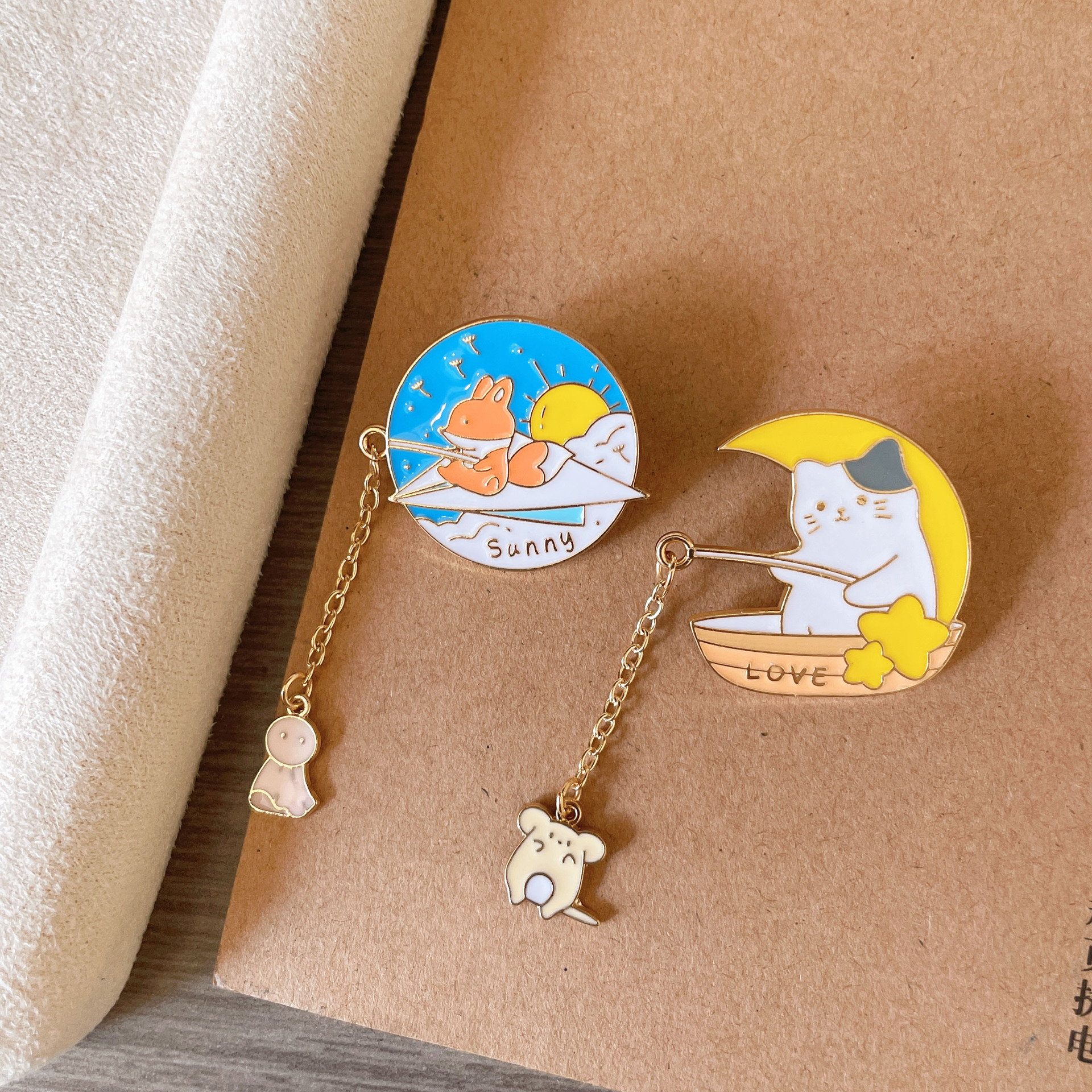 7g Weight Brooches Classification Daily Occasion Zinc alloy Material Animal Pattern Unisex Gender Plating Design Cartoon Style, Cute Style Cartoon Style Cute Pin Animal Zinc Alloy Plating Unisex Brooches 7