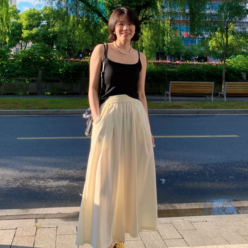 Korean lazy wind skirt pants women's cold summer thin wide leg pants drape nine straight casual pants Yamamoto pants wholesale