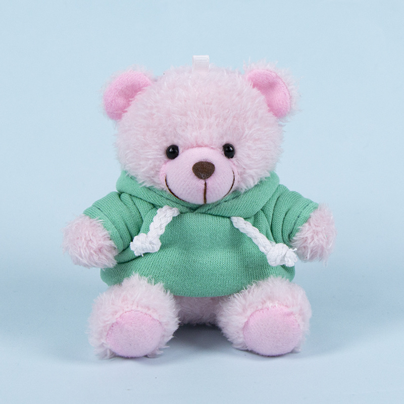 Lindo osito llavero colgante regalo creativo muñecas de peluche vestidas osito de peluche colgante de mochilas escolares para parejas