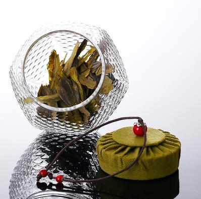 Patrón de martillo creativo tarro de té de vidrio al por mayor tarro de almacenamiento de vidrio borosilicato tarro sellado transparente tarro de almacenamiento de granos