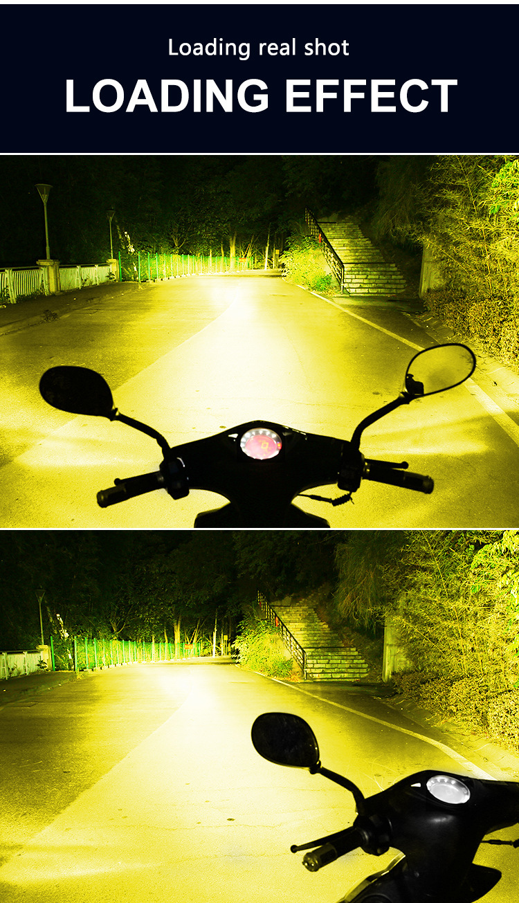 Tcyato Angel Eye Cross-Border New Product Led Motorcycle Headlight H4 Ba20D P15D White and Yellow Two-Color Super Bright Front