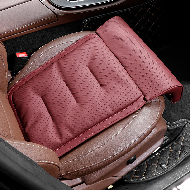 Universal – Seat cushion, seat cover with Leg Rest - front-row-with-leg-rest-volcanic-red-1-piece