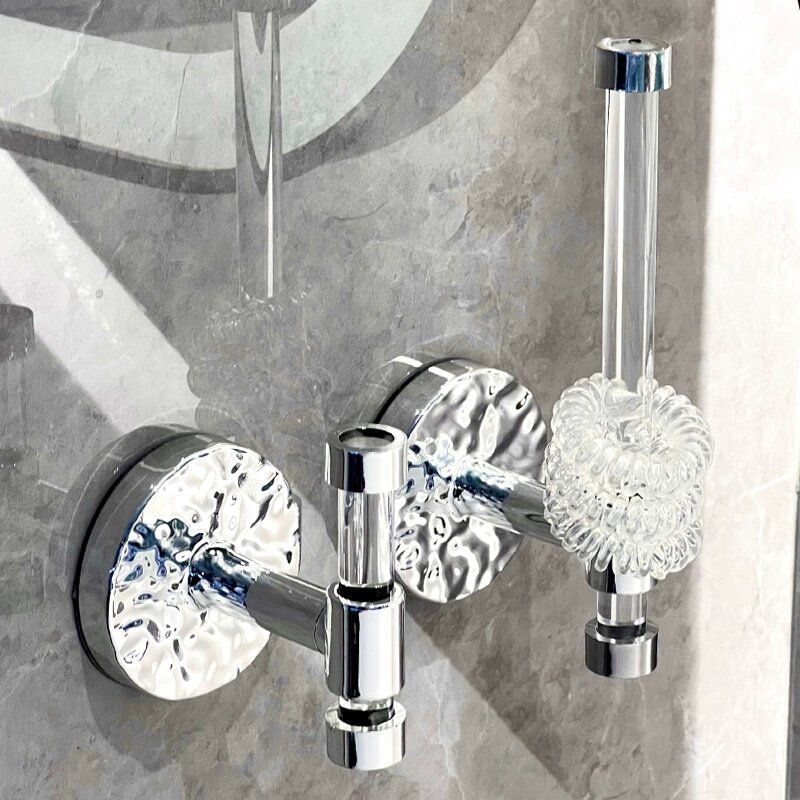 Anillo de pelo acrílico gancho de pared sin agujeros perforación anillo de pelo estante clip de pelo joyería banda de pelo cuerda de cabeza de almacenamiento gancho adhesivo