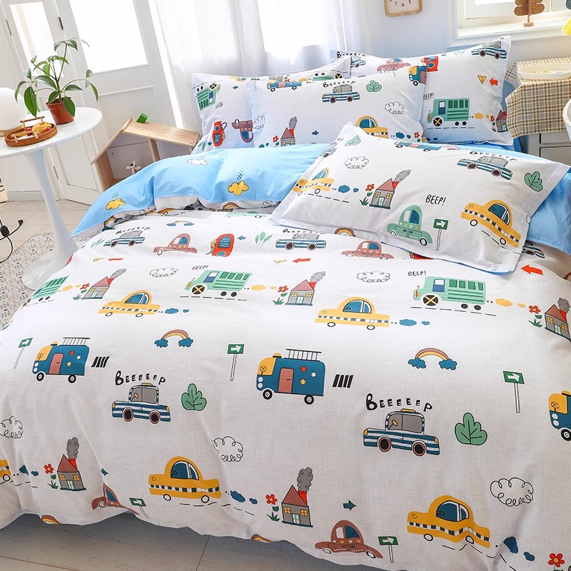 Cubierta de edredón de algodón para niños de una sola pieza 120x150x200cm Niños de jardín de infantes Coche de algodón funda de edredón para un solo niño