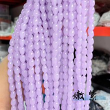 仿玉玻璃珠烤漆合成玉DIY手工串珠饰品配件批发水滴型珠串