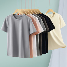 2025春夏新款重磅凉感防晒吸湿速干圆领正肩显瘦短袖T恤女装潮
