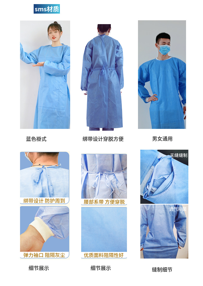 一次性医用手术衣无菌手术室隔离服SMS无纺布防尘防污急救独立-阿里巴巴