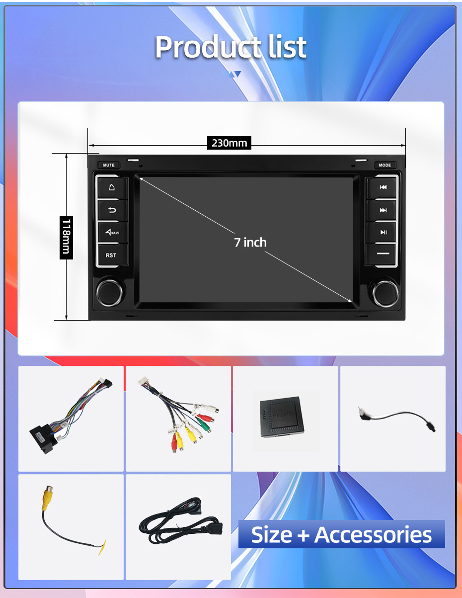 7inch Is Suitable for Volkswagen Touareg Car Central Control Large Screen Navigation Carplay Bluetooth Audio and Video Player