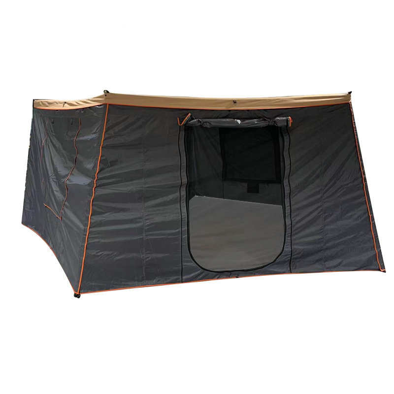 Car Side Tent 270 Degree Vehicle-Mounted Frameless Tent with Extended Sunshade, Aluminum Alloy Rainproof Canopy for Self-Driving Car Side Awning