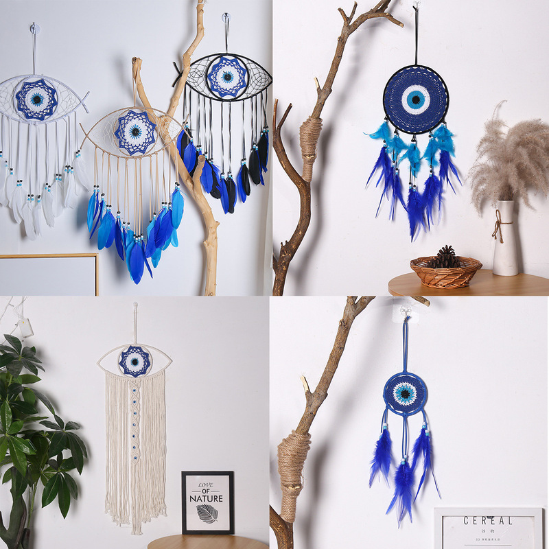 Decorative evil eyes dream catcher feather hand-woven crafts dream catcher pendant cross-border hot sale dream catcher