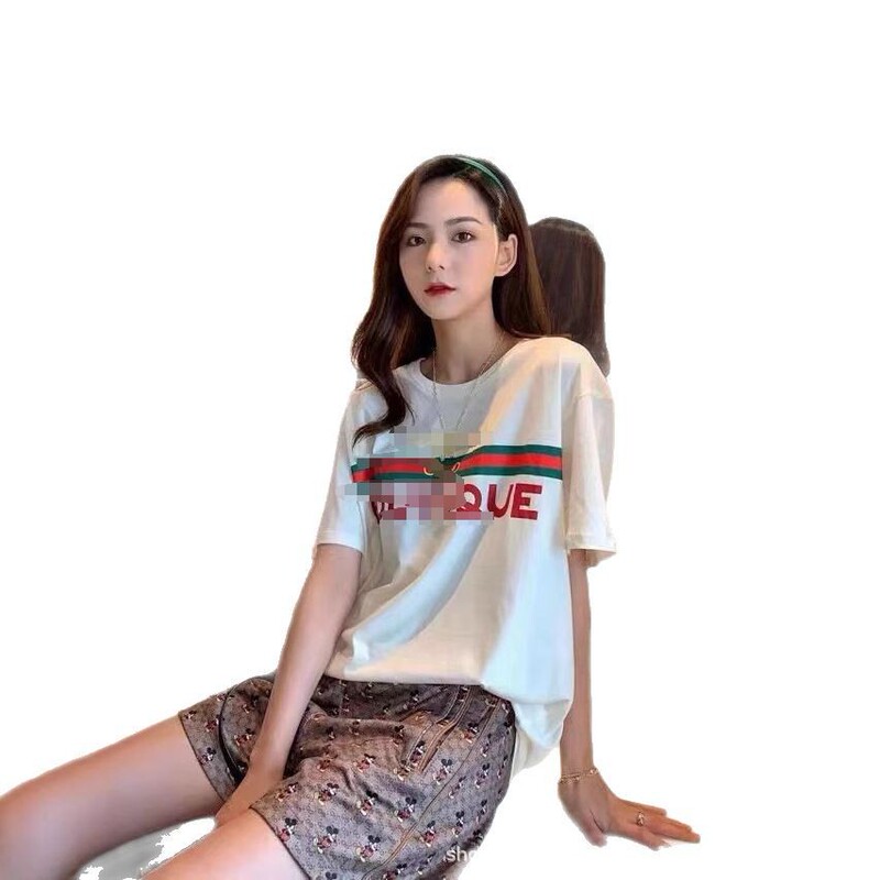 トレンドブランド Gjia Gjia ライトニングベア Tシャツ 夏 プリント ラウンドネック ゆったり 半袖 男女 カップル 親子スタイル|undefined