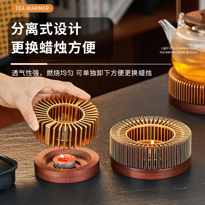 温茶炉ろうそく加熱台座が精巧で透かし彫りされた茶道が小さくて豪華で暖かい茶炉日本式ホテルレストランが業務用です。|undefined