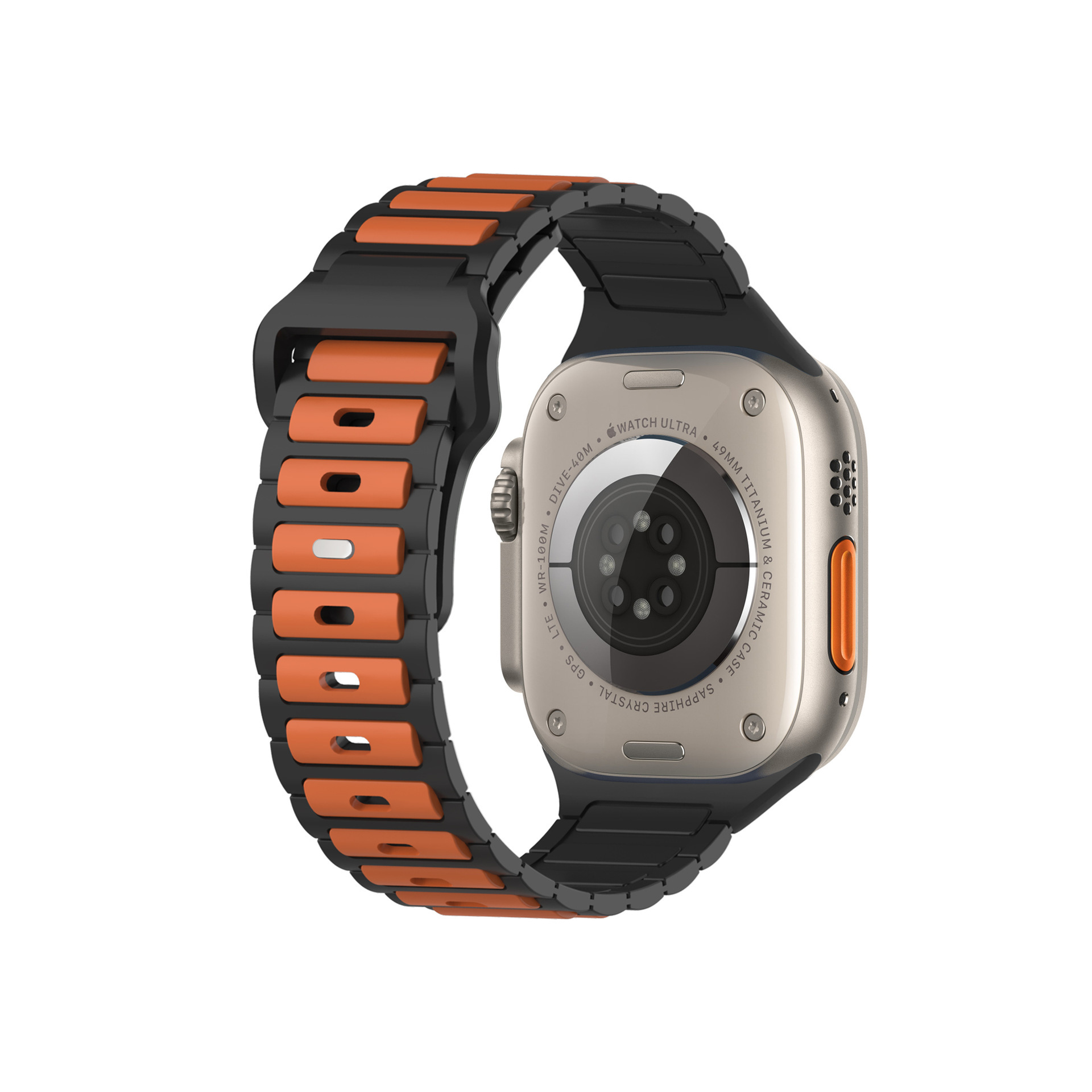 This is a three-bead dual-color silicone watch strap suitable for Apple Watch S10 undefined