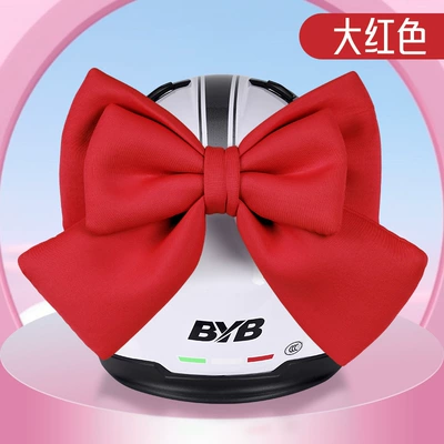 Helmet Decorations Electric Scooter Dəbilqə (Kaska) aksesuarları - true-red-basic-double-layered-oversized-bow