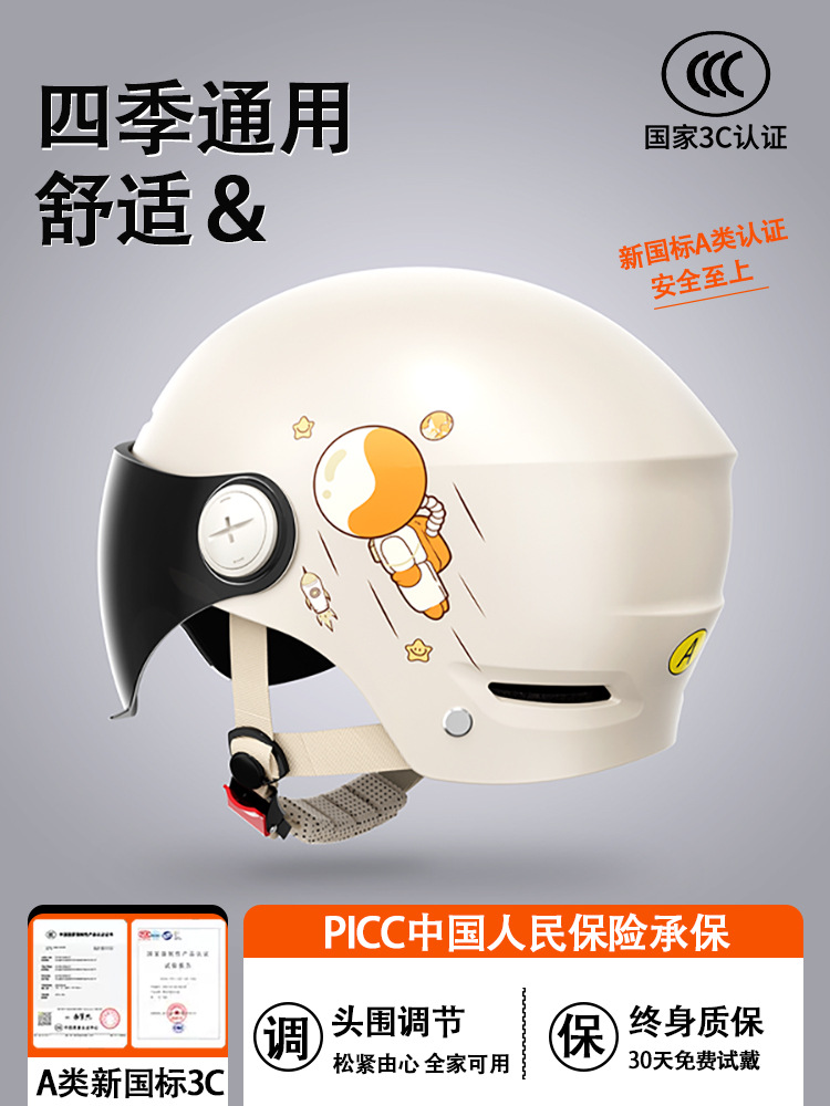 Universal Electric Motorcycle Helmet for Men and Women (Auto Parts and Accessories) - one-size-new-national-standard-3c-safety-certification-lifetime-warranty-30-days-free-trial