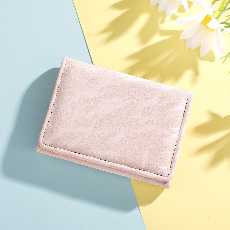 Ventas transfronterizas calientes de 30% billetera de descuento de agua corrugada de moda de estudiantes billetera de cambio de billetera universal bolsa de tarjetas para mujeres