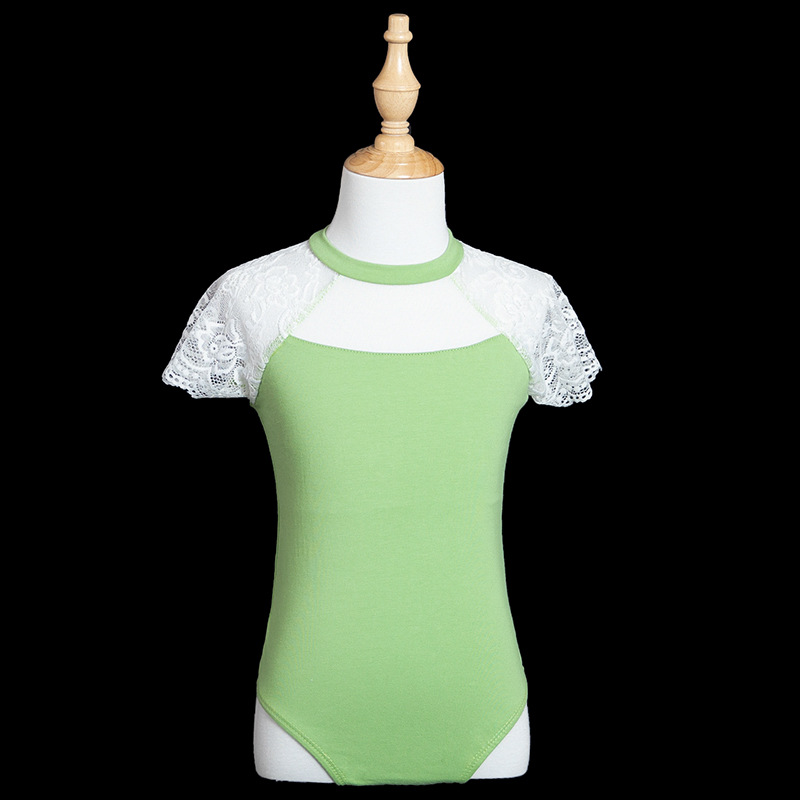 Ropa de entrenamiento de danza china para niños, ropa de entrenamiento corporal con hebilla abierta de danza popular, nueva ropa de baile de ballet de temperamento de encaje de red