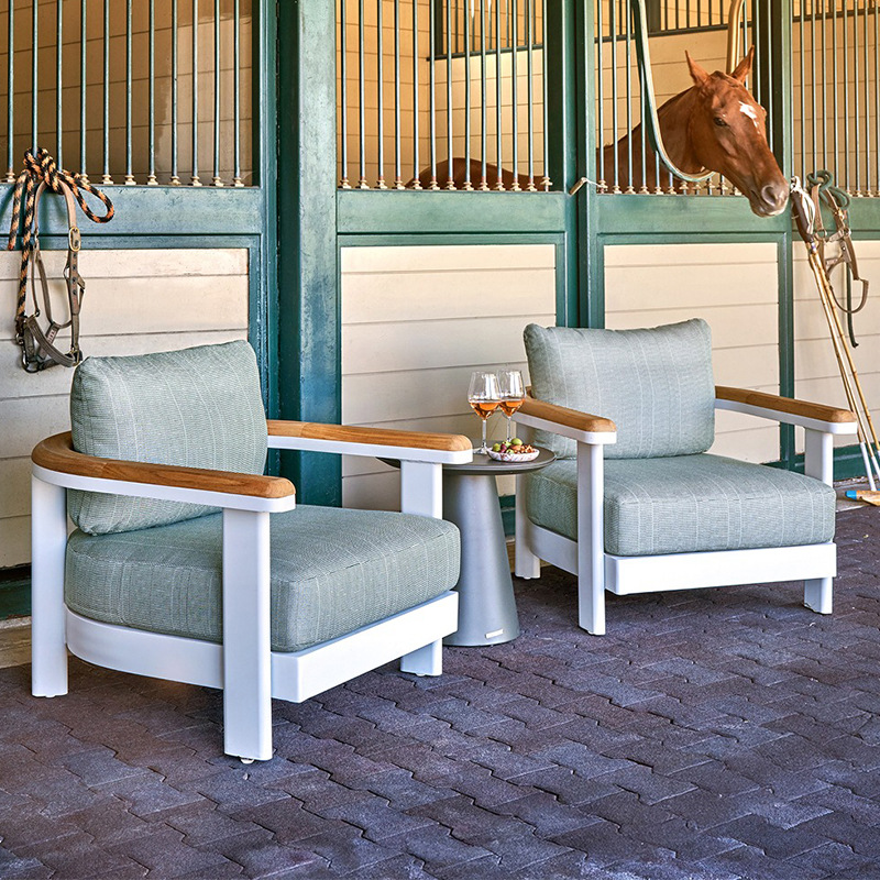 Sofá de aleación de aluminio al aire libre patio villa jardín departamento de ventas diseñador de hoteles al aire libre muebles de ocio image 5