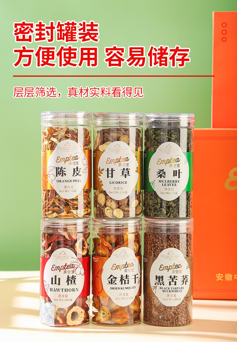 Custom Flower Tea Gift Box Set (6 Bottles) — Chrysanthemum, Cassia Seed & Honeysuckle Herbal Teas in use