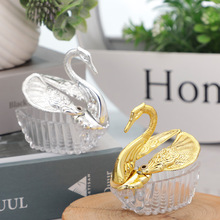 跨境热销金色小天鹅喜糖盒婚礼生日糖果包装盒ps塑料创意喜糖盒子