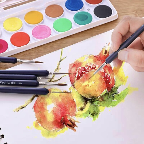 Marley Wolf's hook line pen gouache watercolor Chinese painting hook line brush hand-painted stroke small brush art meticulous painting material