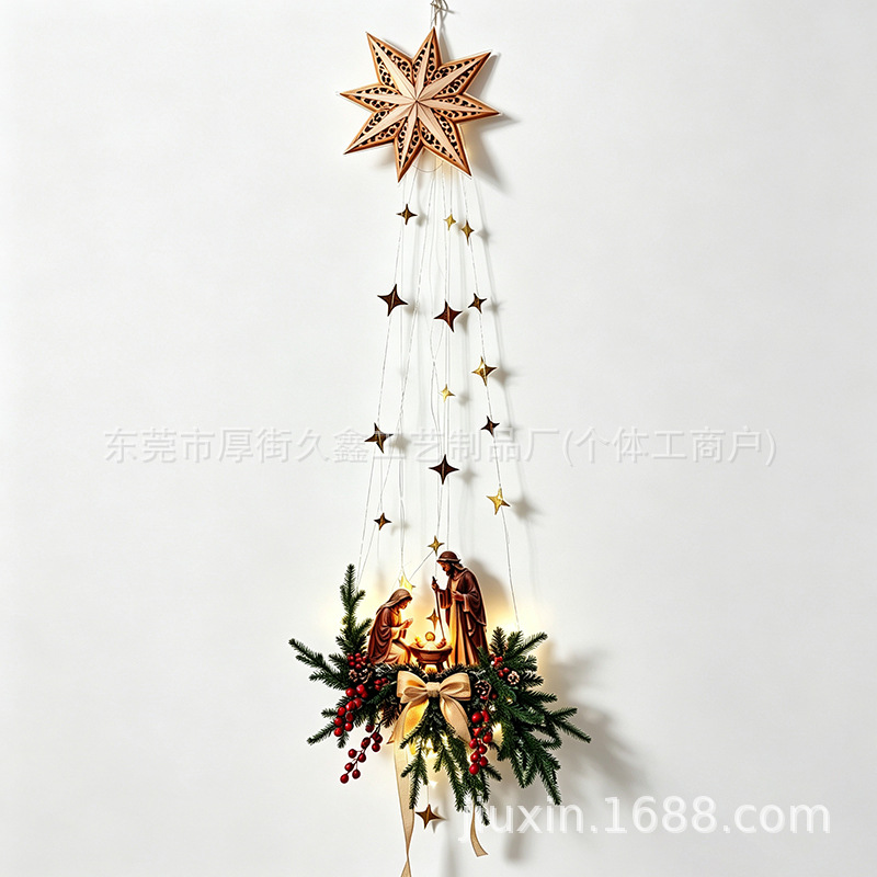 Decoración de Pared del Nacimiento Luminosa de Acrílico con Control Remoto para Hogar en Navidad
