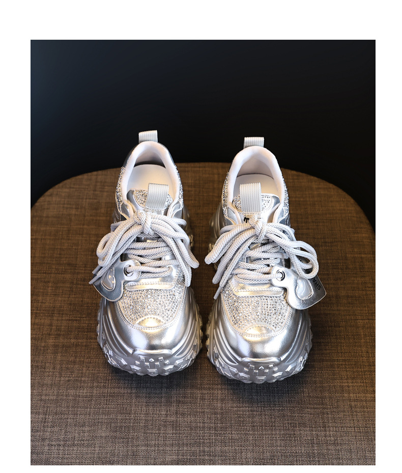 Giày sneaker nữ đế dày tăng chiều cao phong cách bánh xốp — Màu be chi tiết 21