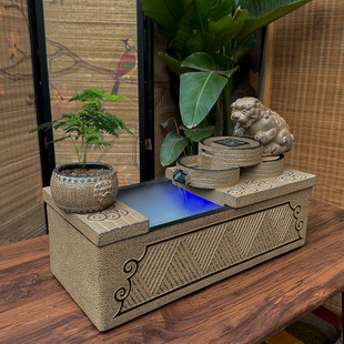 Running water ornaments circulating water brave lucky living room desktop fish tank Chinese office outfit