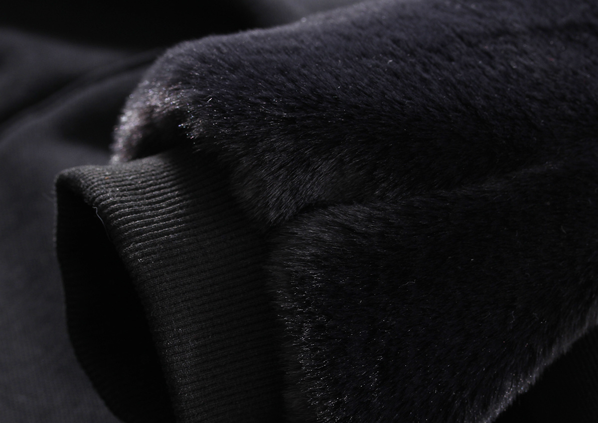 Winter Hooded Fleece lined Furry Sleeves Sweatshirt Women Idle Casual Loose Sleeve Length Cardigan Outerwear Top