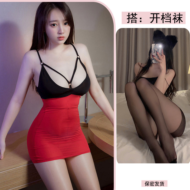 검정 빨강 + 검정 오픈 양말