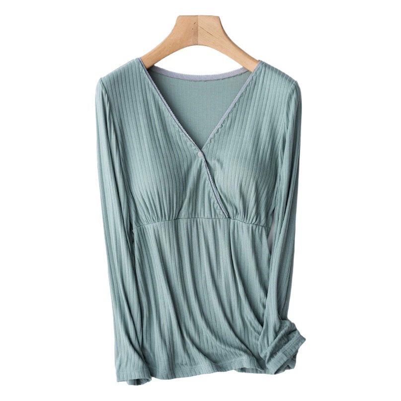 До и после рождения весна-осень пальто для кормления домашняя месячная одежда пижамы для кормления беременных осенняя одежда теплая базовая с длинным рукавом