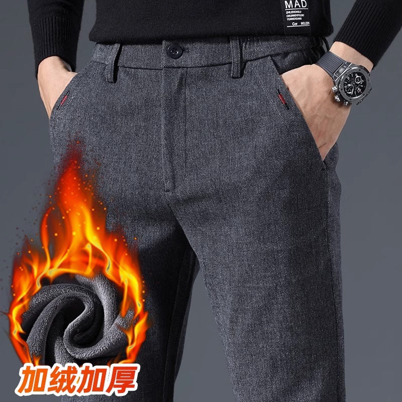 快適な起毛カジュアルパンツ メンズ 春秋冬 ストレート ビジネスパンツ 2025年新作 多用途 ロングパンツ メンズ