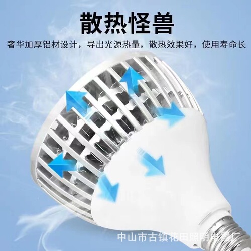 led大功率灯泡家用高亮鳍片灯E27螺口工厂车间仓库商用护眼照明灯