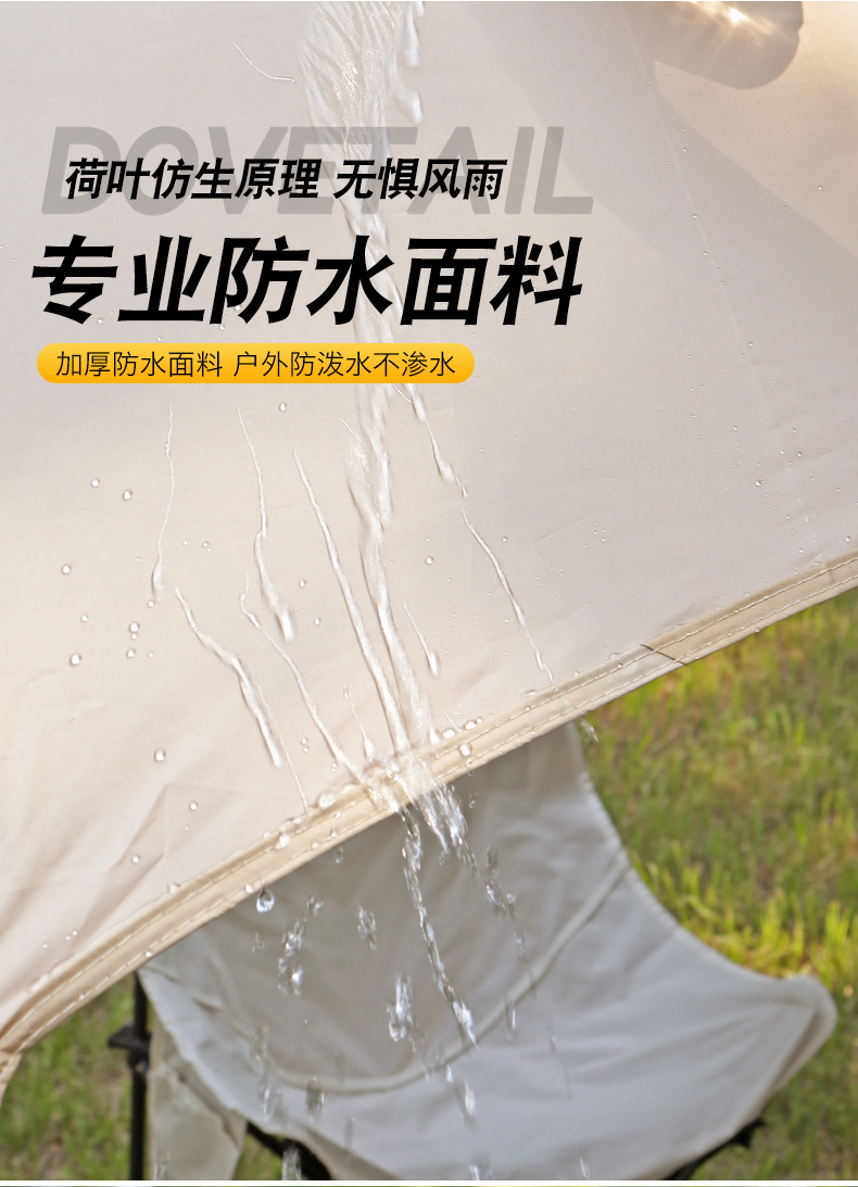 Octagonal Swallowtail Canopy Outdoor Camping Sunshade Rainproof Sun Protection Camping Oxford Cloth Quick Setup Tent with Ropes Manufacturer