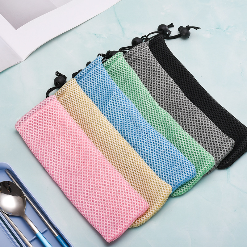 Vajilla de viaje portátil, bolsa de almacenamiento, bolsillo con cordón, cubierta para palillos, bolsa de tela para palillos, bolsa de lana, bolsa de malla, bolsa de lona de lino y algodón, cubierta