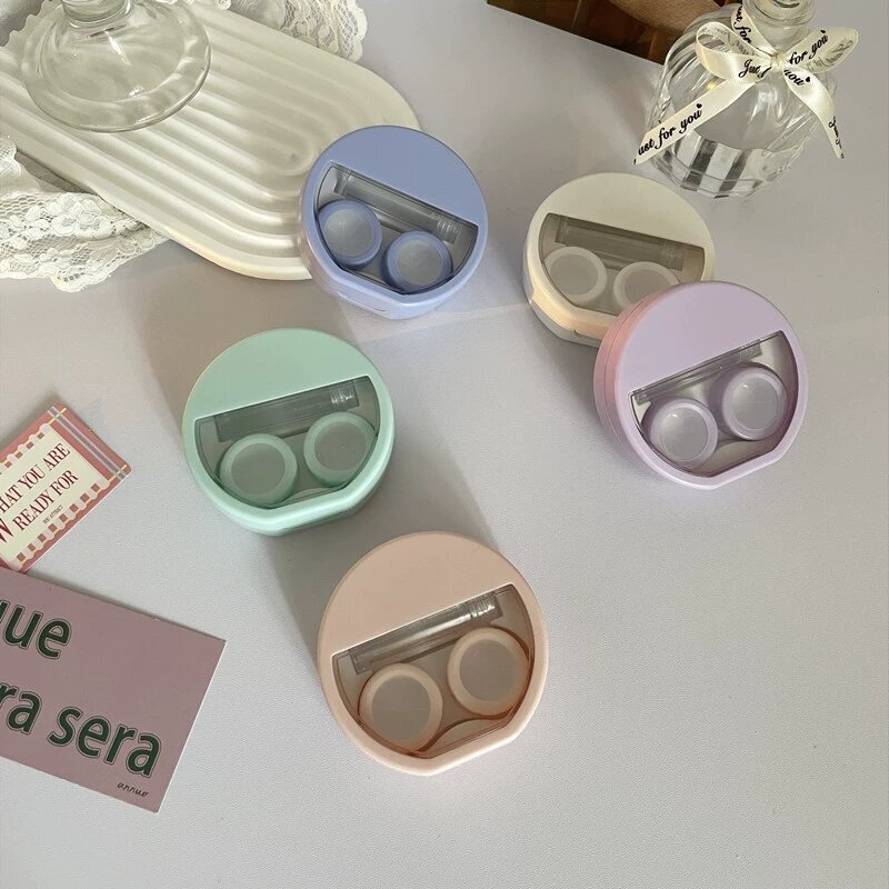 Ins Morandi Color ~ Contact Lens Case Portable Contact Lens Case Care Box with Mirror Companion Box As8801 Ins Morandi Color ~ Contact Lens Case Portable Contact Lens Case Care Box with Mirror Companion Box As8801