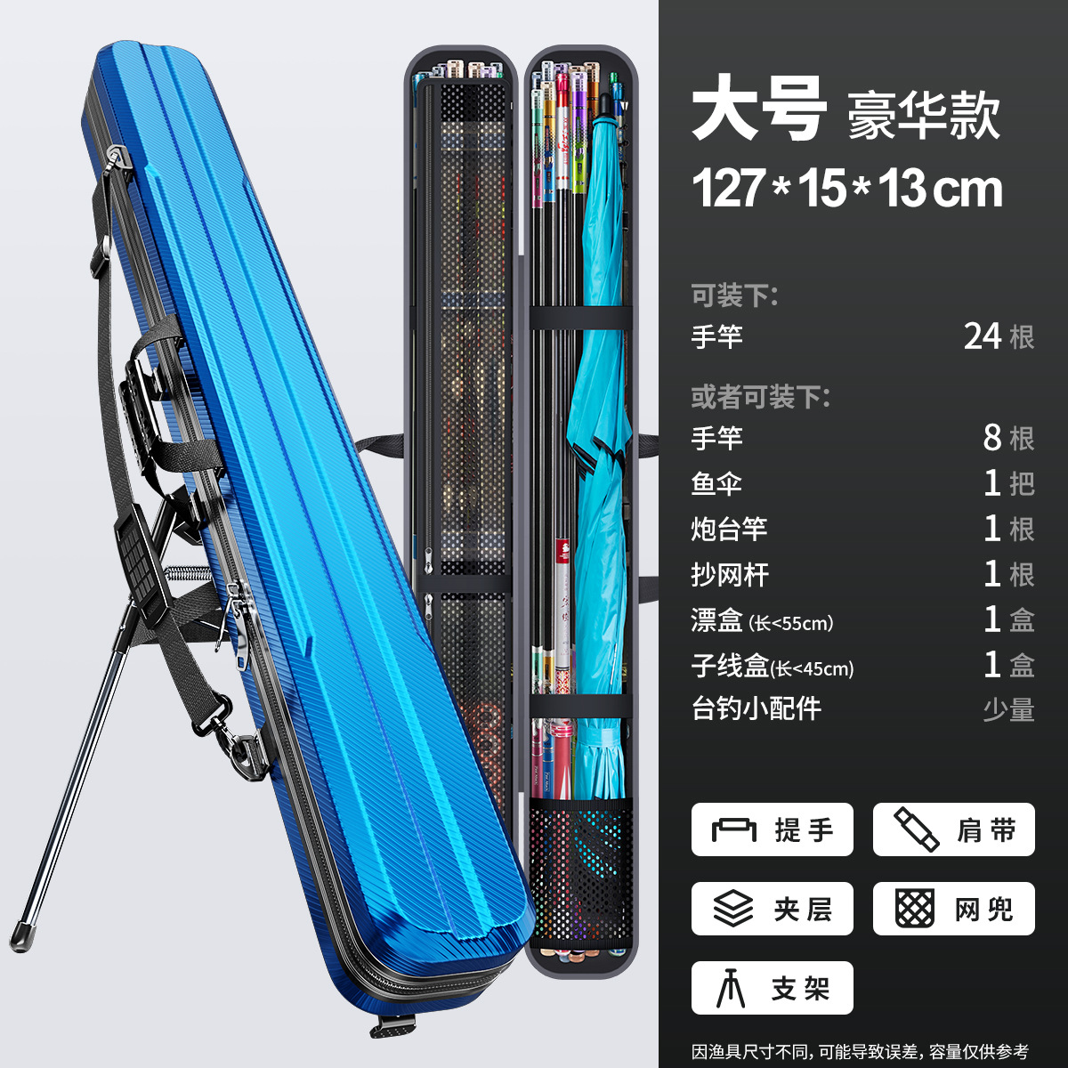 업그레이드된 이중 두께 - 블루 127×15×13cm [브라켓형] ₣