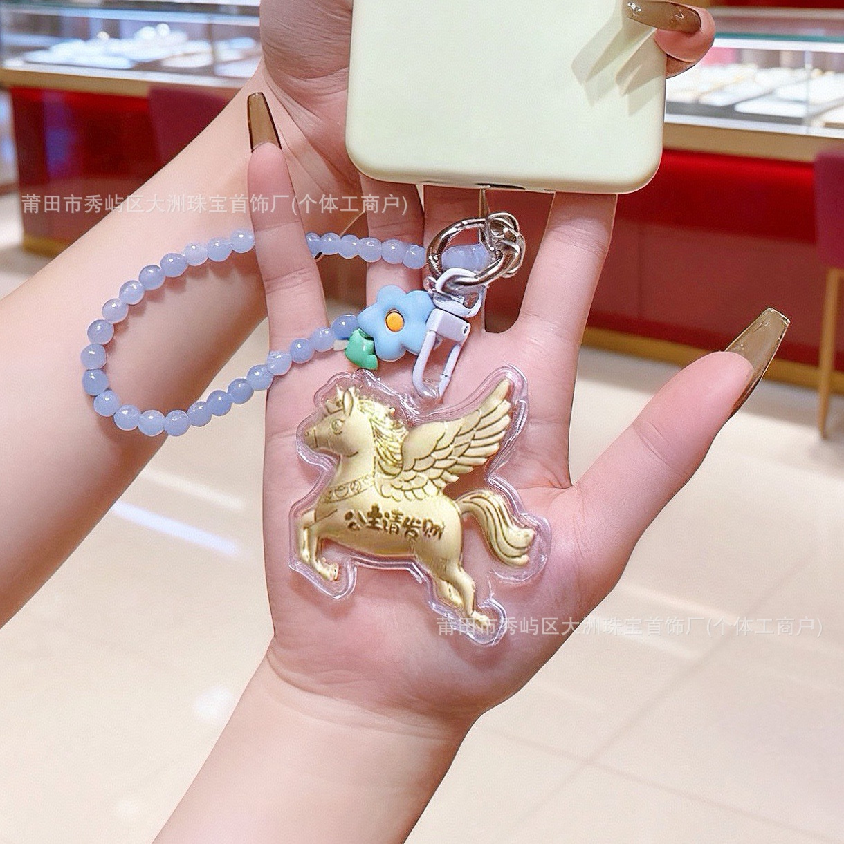 Año del Caballo de oro llavero de automóvil pequeño colgante 999 dinero de inmediato bolso llavero personalizado pequeño regalo