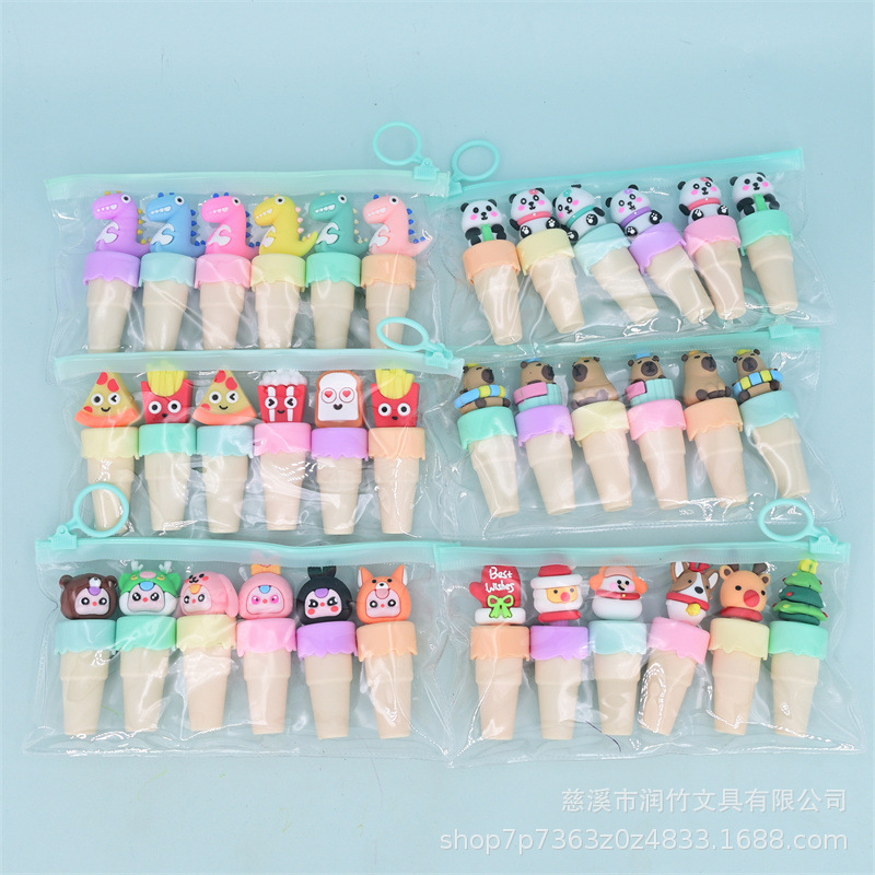 Ice Cream Doll Highlighter Pen Set, Cartoon Highlighter Pen Styles, Ice Cream Shaped Mini Highlighter Pens, Colored Pens Ice Cream Doll Highlighter Pen Set, Cartoon Highlighter Pen Styles, Ice Cream Shaped Mini Highlighter Pens, Colored Pens