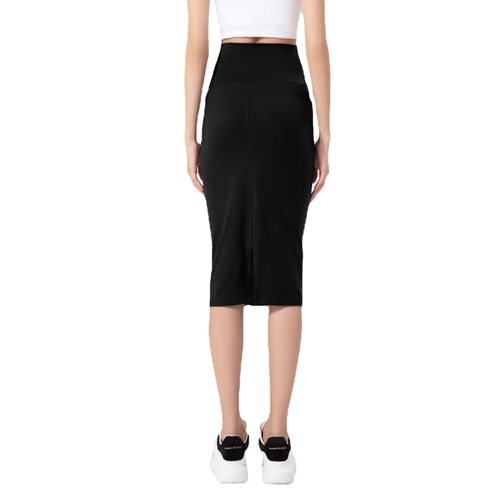 Lulu's same style women's skirt, high elasticity, comfortable, high-waisted yoga mid-length retro hip-hugging skirt, nude and slim fit