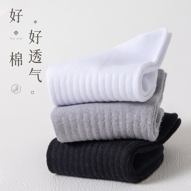 襪子女中筒襪春夏季薄款棉襪防臭春秋短筒運動襪白色女士短襪定製