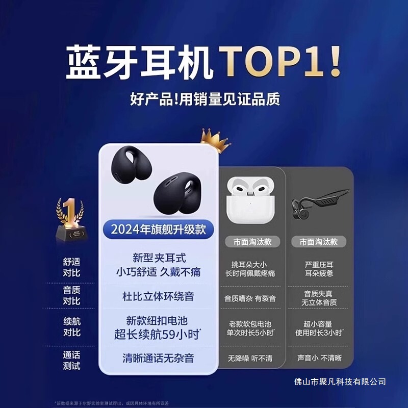 华办适用小米OPPO苹果适配蓝牙耳机真无线气骨传导开放夹耳式跑步|undefined